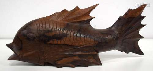 A South East Asian carved wood fish 28 cm.