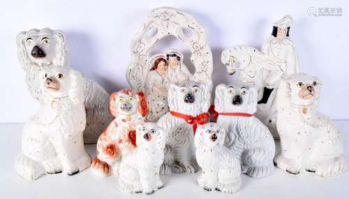 A collection of Staffordshire Flat back figures largest 38 c...