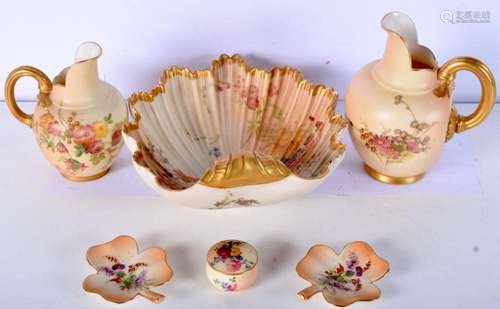 A collection of Royal Worcester blush porcelain items 18 x 1...