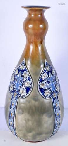 A large Royal Doulton glazed stone ware vase 36 x 15 cm