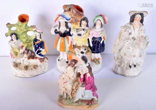 A collection of Staffordshire flatback figures 21 cm (4)