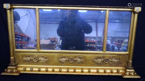 A Gilt wood overmantel mirror 55 x 111 cm