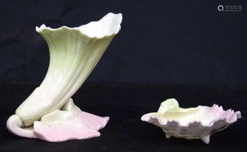 Two Royal Worcester porcelain items of naturalistic form. La...