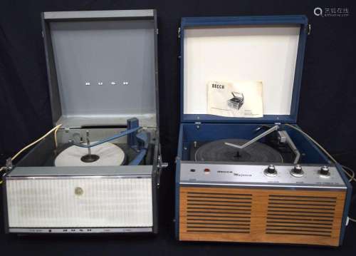 A Decca Majorca portable record player together with a Bush ...