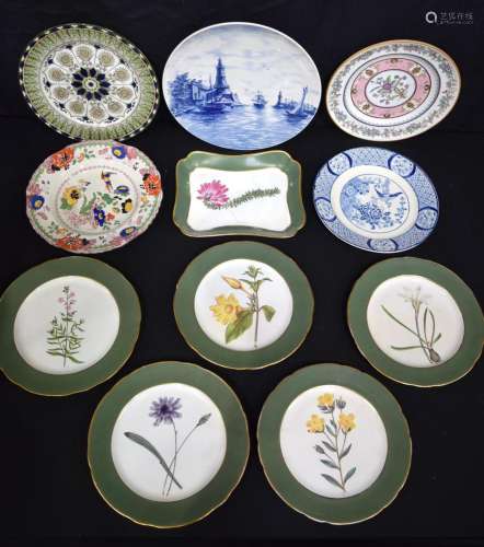 A collection of ceramic plates, Royal Doulton, Davenport, Ma...
