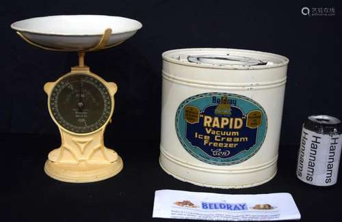 A vintage Beldray rapid vacuum ice cream freezer together wi...