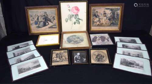 A collection of Victorian Coloured Lithographs and etchings ...