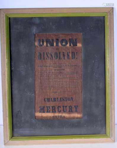 A framed American document relating to the Ordinance in 1860...