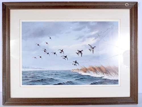 A framed print by David Maass "For ducks unlimited"...