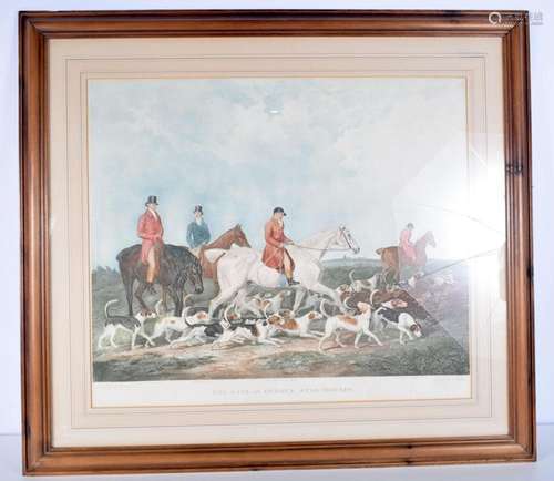 A large 19th century coloured engraving of the Earl od Derby...