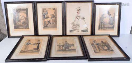 A collection of framed 19th century lithographic prints 33 x...