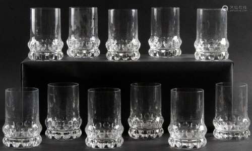 LOT DE ONZE VERRES à whisky dans le goût de Lalique, cristal...