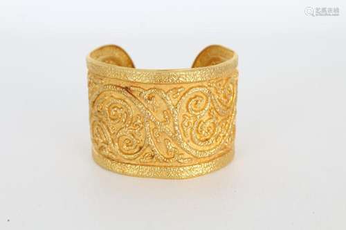 22K Ilias Lalaounis Gold Cuff Bangle Bracelet