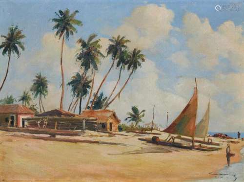 Big Pine Key Florida painting, 20th C.