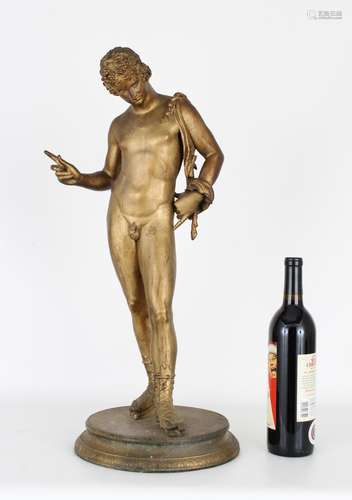 Antique Classical Bronze Sculpture of Narcissus