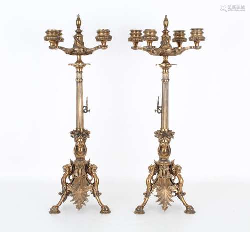 Pair, Signed Barbedienne Antique Candelabra