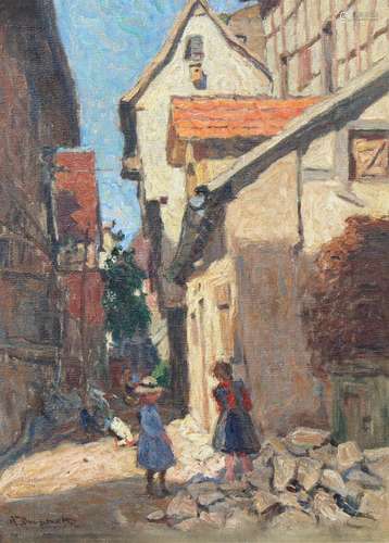 Richard Duschek (German, 1884-1959) Market Scene