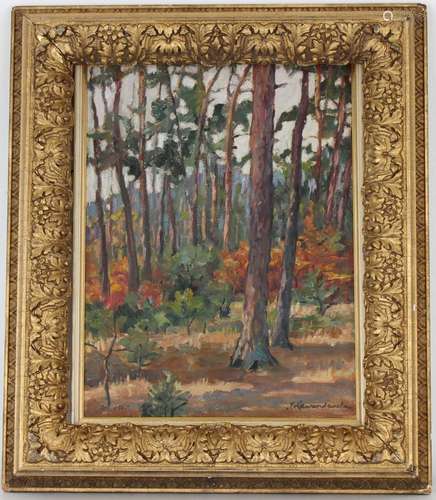 Signed, Impressionist Wooded Landscape Painting