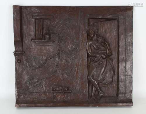 Durou, Signed Bronze Relief Plaque