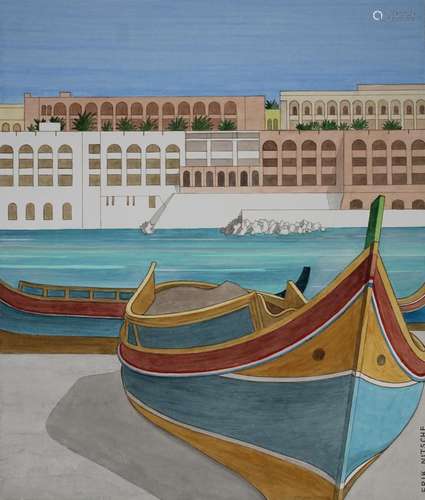 Erik Nitsche (1908-1998) Marina San Gorg in Malta