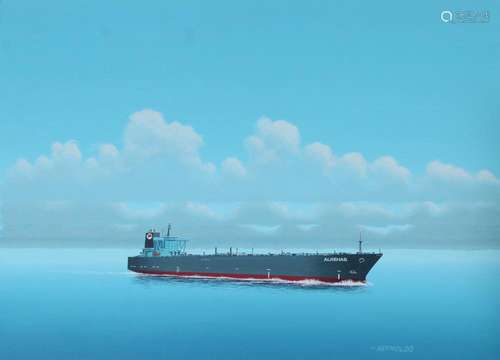 Keith Reynolds (B. 1929) "Oil Tanker ALREHAB"