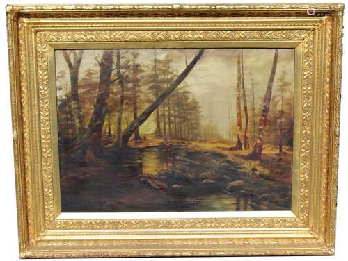 Monumental American School Landscape, Signed