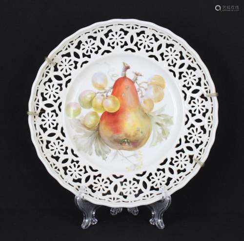 19th/20th C. Teichert Meissen Reticulated Plate