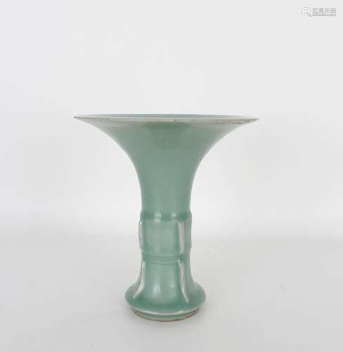 Chinese Song Style Longquan Celadon Gu-Form Vase