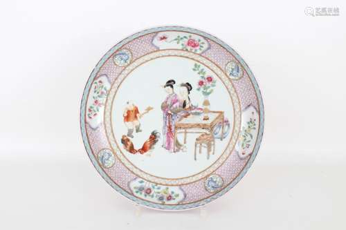 Chinese Yongzheng Famille Rose Ruby Back Dish