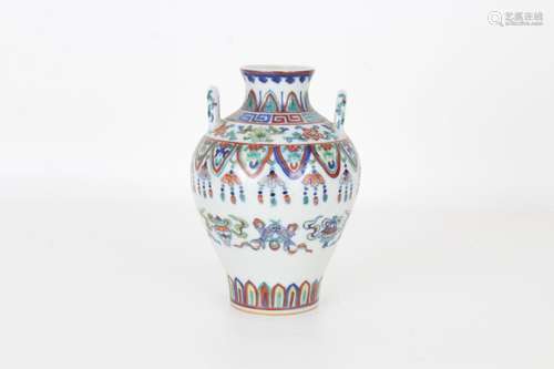 Rare Chinese Doucai Vase, Qianlong Mark