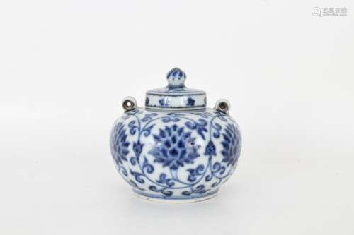 Chinese Ming Style Blue & White Box w/ Cover