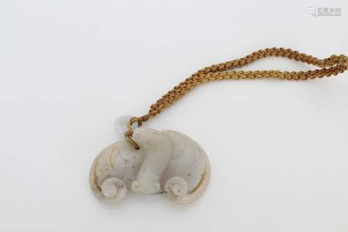 17th C. Chinese White Jade Carving of Bat