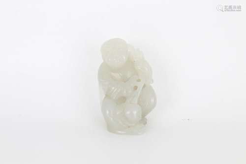 Chinese White Jade Figure of Boy