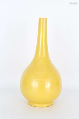 Chinese Yellow Glazed Porcelain Bottle Vase