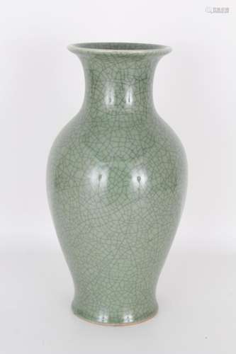 Chinese Crackle Glazed Green Porcelain Vase