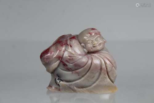 Chinese Carved 'Chicken Blood' Stone Figure