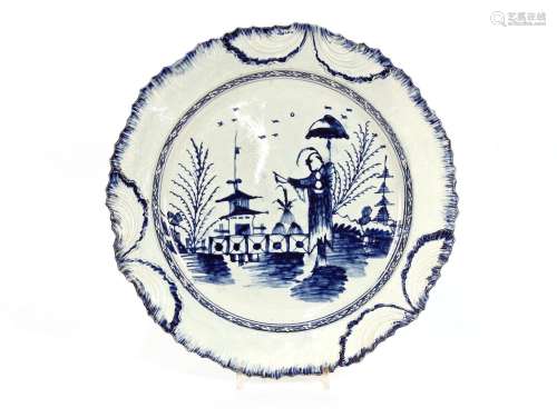 A large early 19th Century pearl ware plate,with scalloped b...