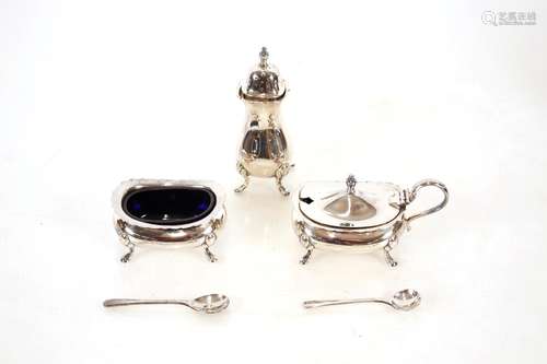 A cased silver cruet set,Birmingham 1960