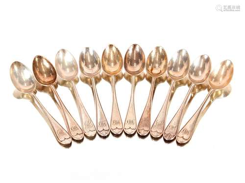 A set of six silver teaspoons,Birmingham 1928 /1929;and seve...