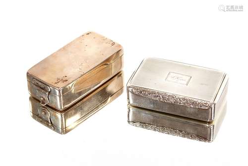 A George III silver snuff box,the hinged lid inscribed J. Ro...