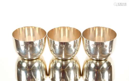 Three small modern heavy silver bowls,of plain form, London ...