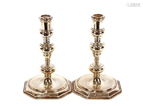 A pair of good quality silver candlesticks,by The Goldsmiths...