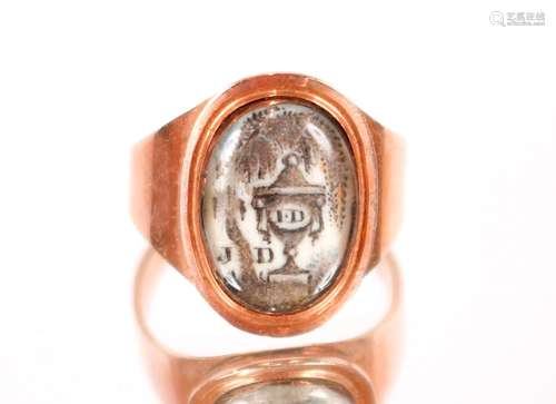 A Georgianyellow metal mourning ring