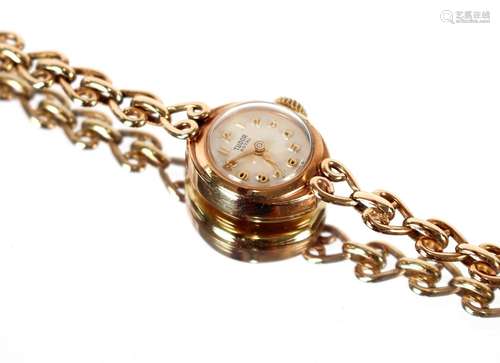 A 9ct gold Tudor Royal ladies wrist watch