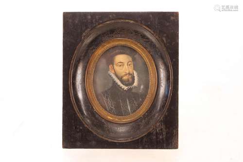 A miniature portrait study of an Elizabethan period gentlema...