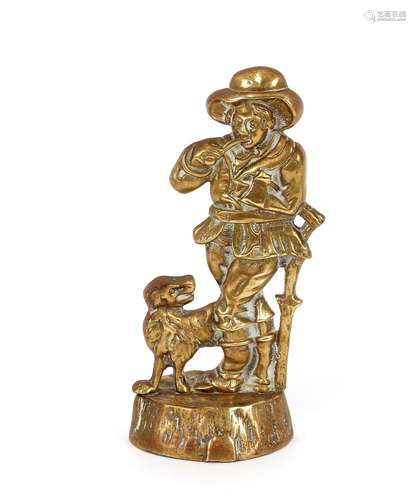 A 19th Century brass doorstop,in the form of a huntsman and ...