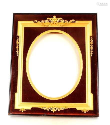 A 19th Century ornate gilt and plush mounted picture frame,h...