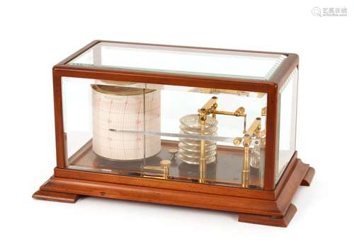 A mahogany cased barograph,34cm long