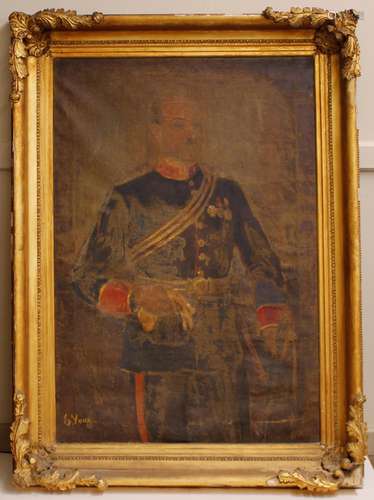 19th Century school,study of an army officer, oil on canvas,...