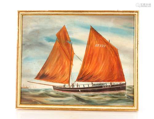 Late 19th Century school,study of a Lowestoft Trawler Consta...